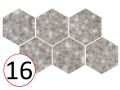 Forest Hexagon Silver 29,2 x 25,4 cm - Carrelage sol, hexagonal, finition vieilli