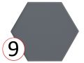 kromatika 11,6 x 10,1 cm - Carrelage sol, hexagonal, couleurs pastelles mates