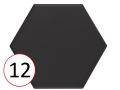 kromatika 11,6 x 10,1 cm - Carrelage sol, hexagonal, couleurs pastelles mates