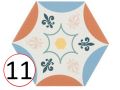 BOOM 14x16 cm - Carrelage sol et mural, hexagonal, couleurs design.