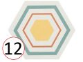 BOOM 14x16 cm - Carrelage sol et mural, hexagonal, couleurs design.