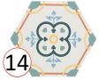 BOOM 14x16 cm - Carrelage sol et mural, hexagonal, couleurs design.