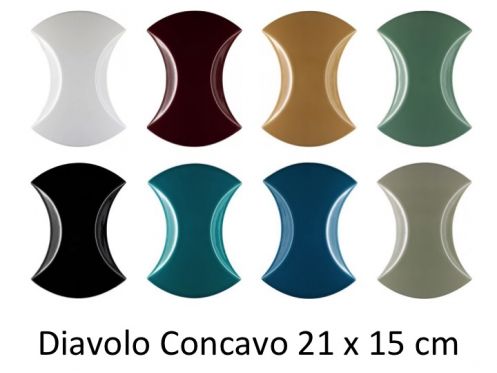 Diavolo Concavo 21x15 cm - Wandtegel, 3D reliëf