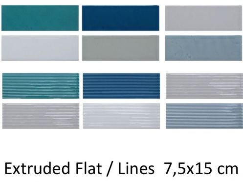 Extruded Flat / Lines 7,5x15 cm - PÅ‚ytka Å›cienna, projekt