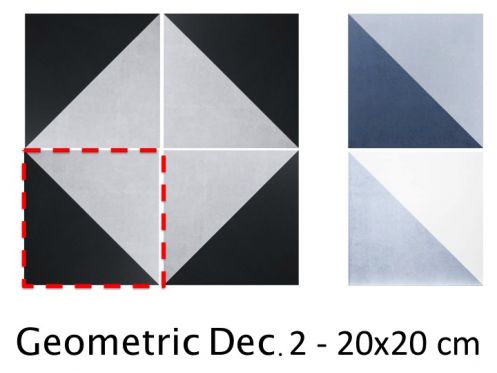 Geometric Dec. 2- 20x20  cm - Gulv- og vægfliser, inspireret af middelhavsstil og Kreta