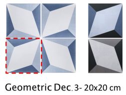 Geometric Dec. 3- 20x20  cm - Gulv- og vÃ¦gfliser, inspireret af middelhavsstil og Kreta