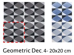 Geometric Dec. 4- 20x20  cm - Gulv- og vÃ¦gfliser, inspireret af middelhavsstil og Kreta