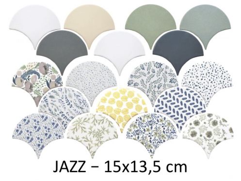 JAZZ 15 x 13,5 cm - Carrelage mural, en forme d'cailles