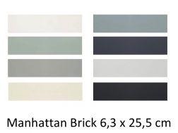 Manhattan Brick 6,3 x 25,5 cm - Vloer- en wandtegels, rechthoekig, designkleuren