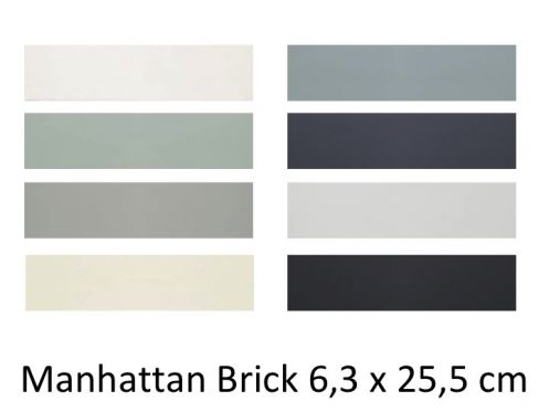 Manhattan Brick 6,3 x 25,5 cm - Gulv- og vægfliser, rektangulære, designfarver