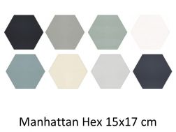 MANHATTAN HEX 15x17 cm - Gulv- og vÃ¦gfliser, sekskantede, designfarver.