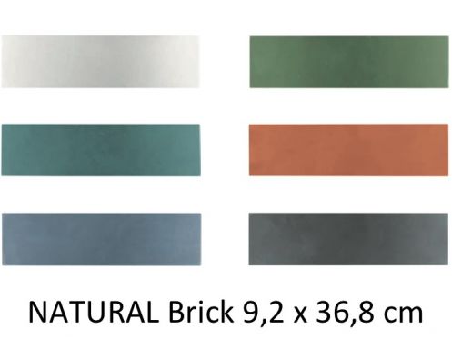 NATURAL Brick 9,2 x 36,8 cm - PÅ‚ytki podÅ‚ogowe i Å›cienne, prostokÄ…tne, w designerskiej kolorystyce