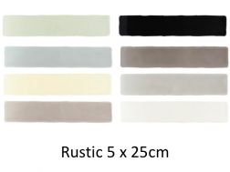 Rustic 5 x 25 cm - VÃ¦gfliser, rustikt rektangel