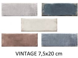 VINTAGE 7,5x20 cm - Carrelage sol et mur, finition rustique