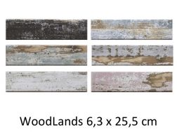 WoodLands 6,3 x 25,5 cm - Carrelage sol et mur, finition rustique