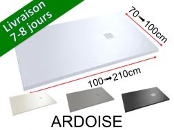 Receveur de douche imitation ardoise, blanc -  ARDOISE 100