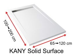 Receveur de douche caniveau, en résine minérale Solid Surface - KANY 
