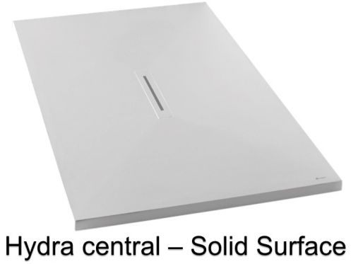 Receveur de douche, en rsine minrale Solid Surface, bonde centrale - HYDRA CENTRAL