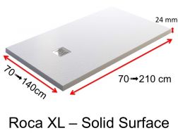 Receveur de douche, en résine minérale Solid Surface, extra plat - ROCA 