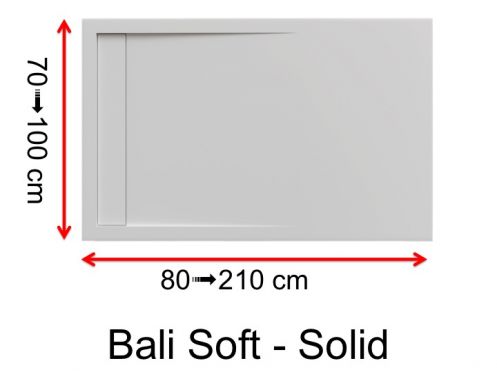 Receveur de douche, caniveau, en rsine minrale, Solid Surface - BALI 