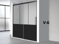 Porte de douche coulissante, au style industriel art d�co, avec profil� en noir - ATELIER HIT 210