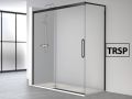 Przesuwne drzwi prysznicowe, stały kąt powrotu, styl industrialny czarny art deco - 100 x 80 cm - ATELIER HIT 216 