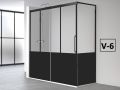 Przesuwne drzwi prysznicowe, stały kąt powrotu, styl industrialny czarny art deco - 100 x 80 cm - ATELIER HIT 216 
