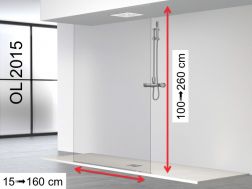 Paroi de douche fixe, du sol au plafond, en position centrale - OL 2015