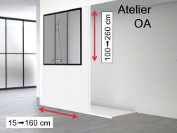 Åšciana prysznicowa, Å›cienna, profil aluminiowy czarny - ATELIER OA