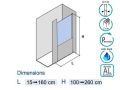 Douchewand, aan de wand gemonteerd, aluminium profiel zwart - ATELIER OA