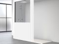 Paroi douche  poser sur muret, profil aluminum noir - ATELIER OA