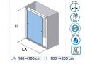 Double portes de douche coulissantes,  l'un vers l'autre - DUB 2P