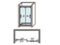Double portes de douche coulissantes,  l'un vers l'autre - DUB 2P