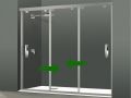 Porte de douche, trois panneaux coulissants - DUB 3P