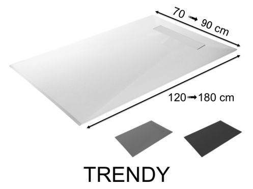 Receveur de douche, caniveau, avec vacuation discrte - TRENDY 120
