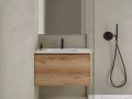 Meuble salle de bains, deux tiroirs, dont un tiroir cach, hauteur 50 cm, finition bois - TRENDY __plus__ LAVABO