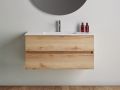 Meuble salle de bains, deux tiroirs, dont un tiroir cach, hauteur 50 cm, finition bois - TRENDY __plus__ LAVABO