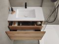 Badeværelsesskab, to skuffer, ophængt, træfinish - TRENDY 2T  __plus__ LAVABO