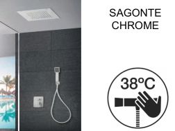 Prysznic do zabudowy, termostatyczny, z deszczownicÄ… 30 x 30 - SAGONTE CHROME