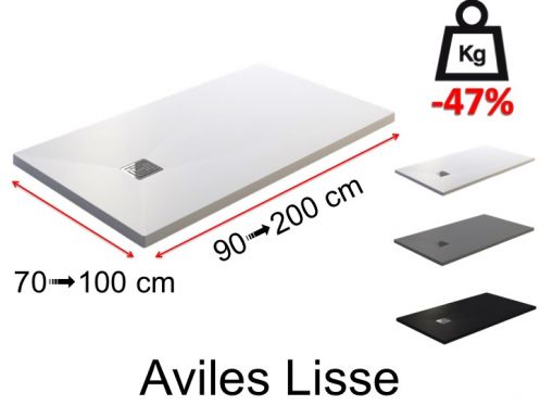 Receveur de douche, en rsine allge - AVILES LISSE LIGHT