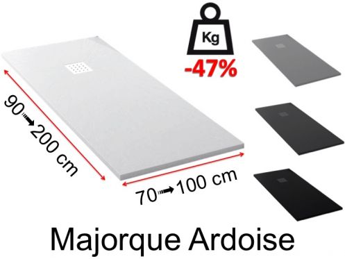 Receveur de douche, en rsine allge - MAJORQUE ARDOISE LIGHT