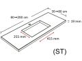 Plan vasque, suspendue ou  encastrer, en rsine minrale - SMALL