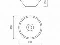 Vasque  410 mm, en cramique blanc - COUNTER TOP 1401
