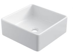 Vasque 38x38 cm, en céramique blanc - COUNTER TOP 1701