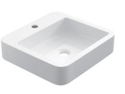 Vasque 42x45 cm, en céramique blanc - COUNTER TOP 1601