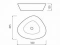 Vasque 50x40 cm, en cramique blanc - COUNTER TOP 2101