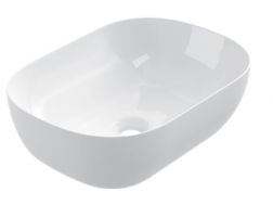 Vasque 46x33 cm, en céramique blanc - COUNTER TOP 4001