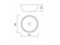 Umywalka Ø 400 mm, biała ceramika - COUNTER TOP 2302
