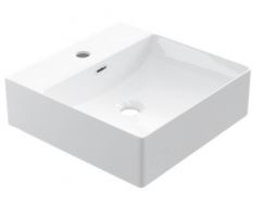 Vasque 40x40 cm, en céramique blanc - COUNTER TOP 1003