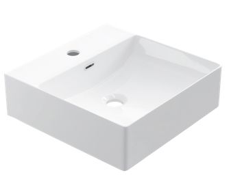 Vasque 40x40 cm, en c�ramique blanc - COUNTER TOP 1003